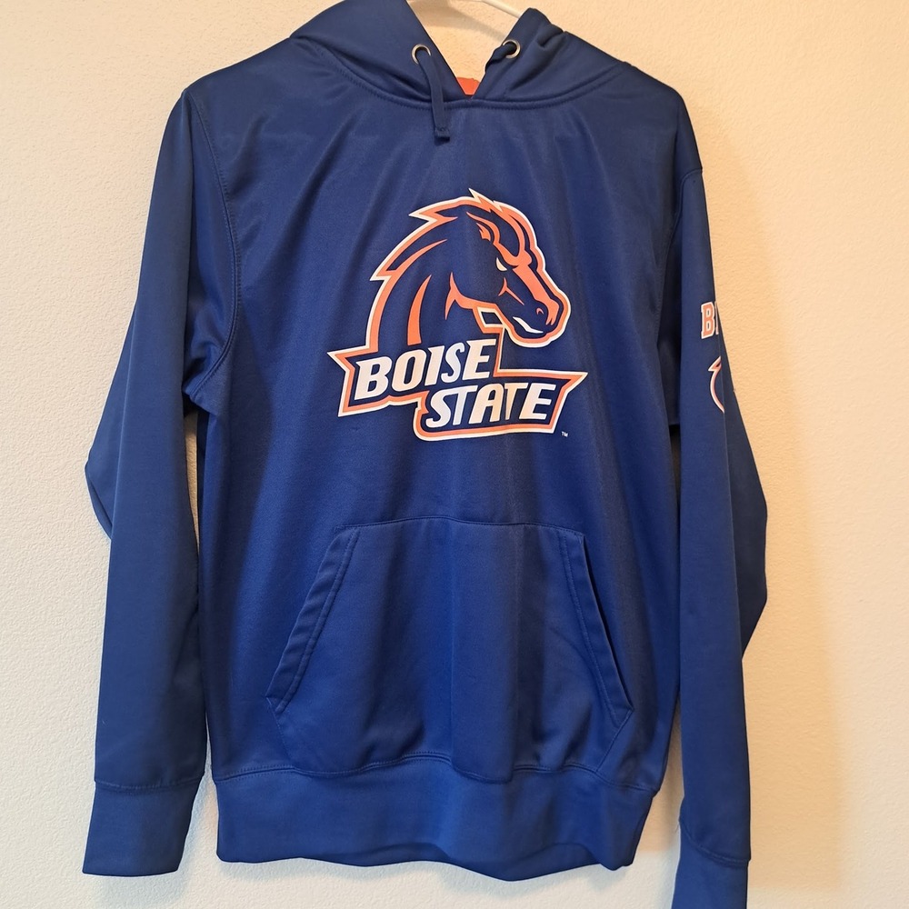 Colosseum Boise State Broncos Mens Blue Hoodie Sweatshirt Medium NCAA Football‎